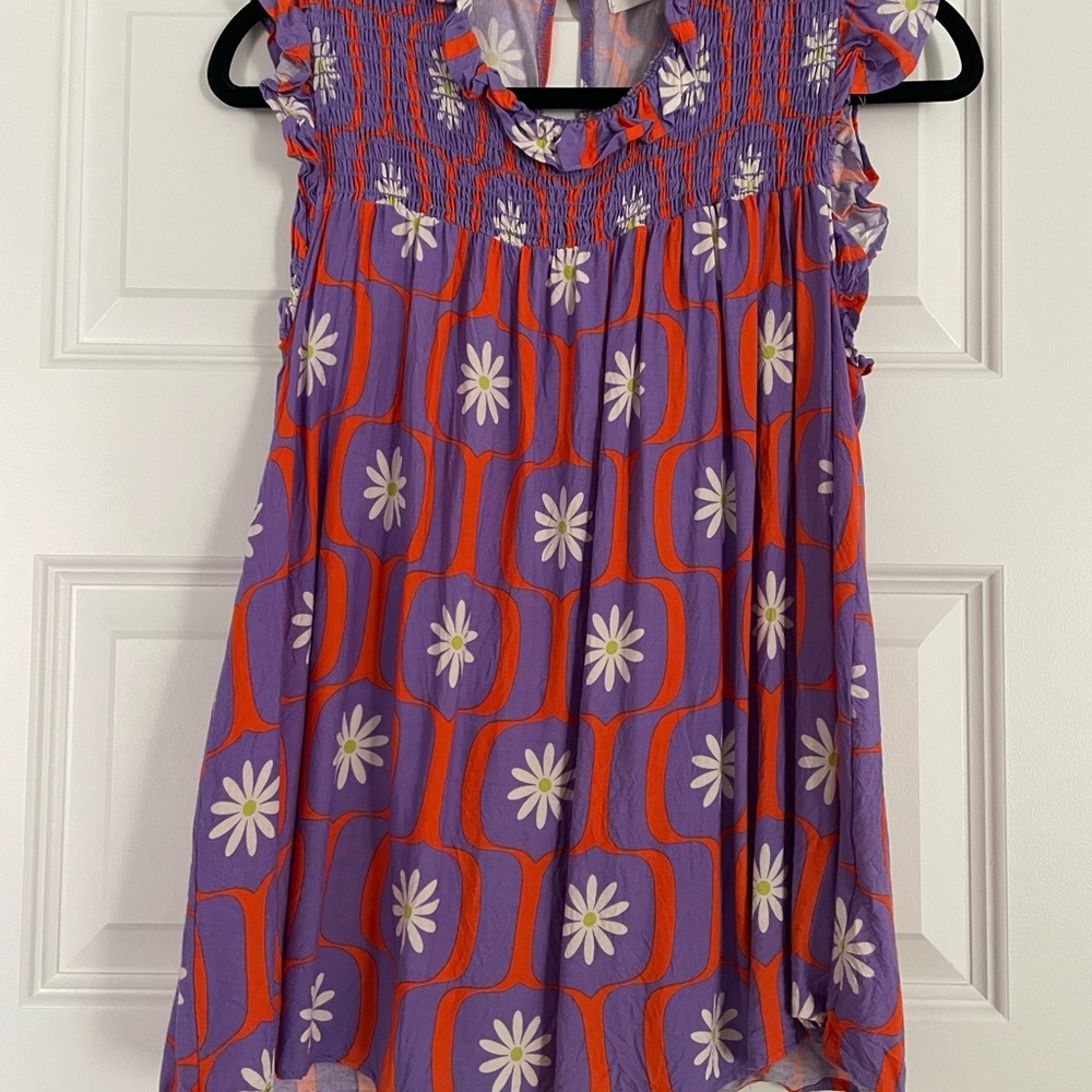 Floral Purple and Orange Women's Top